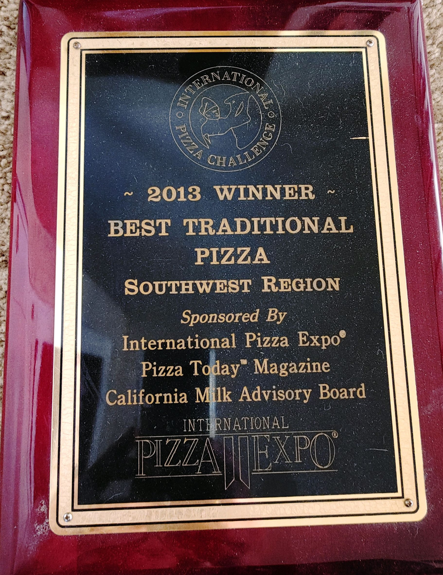 2nd Place Best Traditional Pizza
